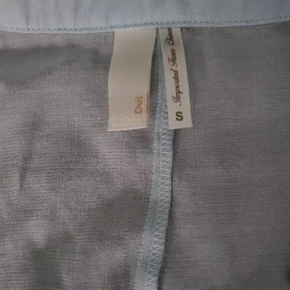 Line & Dot Blue Semi-Sheer Silk Tunic - Picture 8 of 9